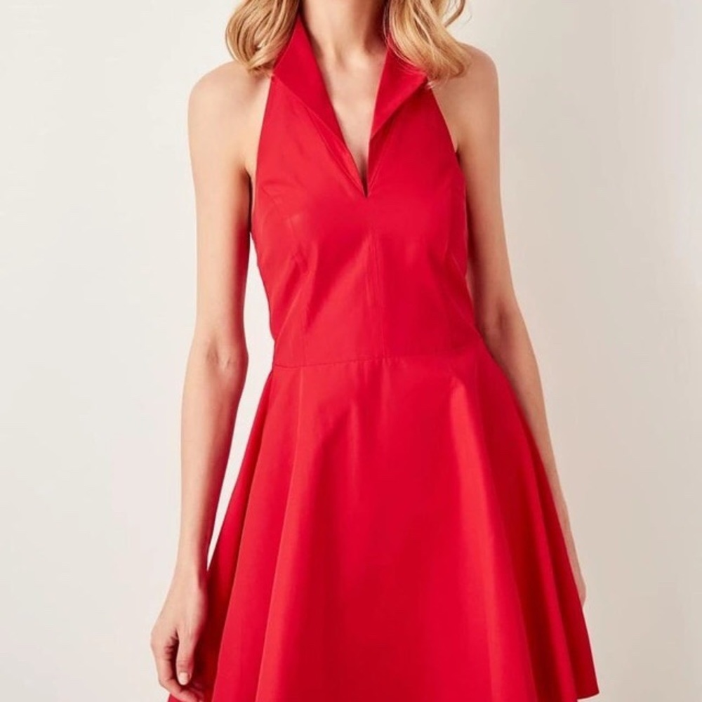 Red Halter Mini Dress - Picture 2 of 4